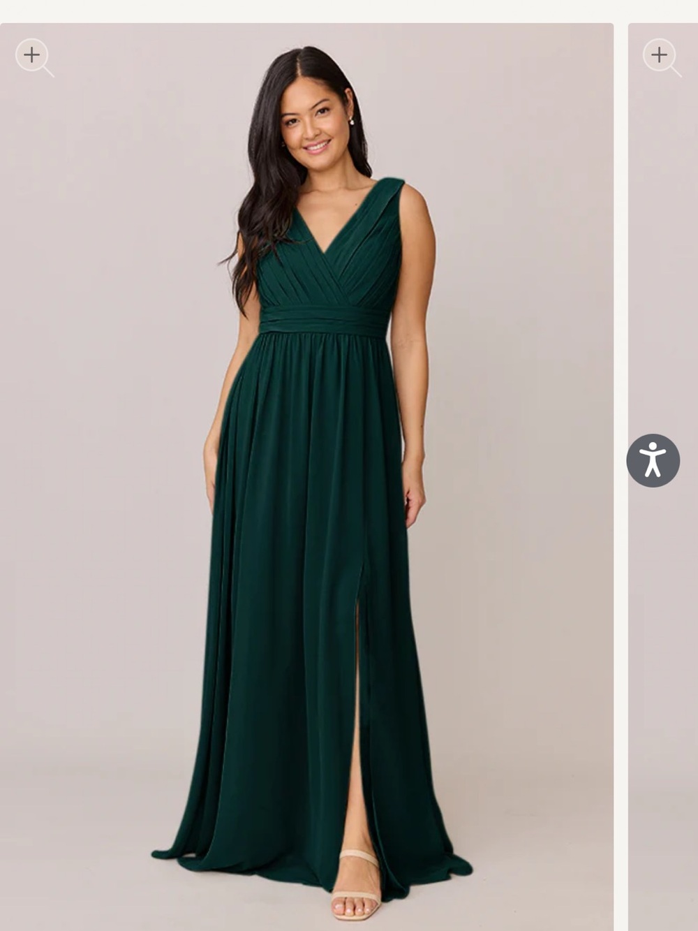 Revelry Deep Forest Green Sleeveless V-Neck Maxi Dress